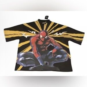 Spiderman T-Shirt MADEBYVIGIL 'ARACHNID TRIP" AOP UNRELEASED NWT Size XL